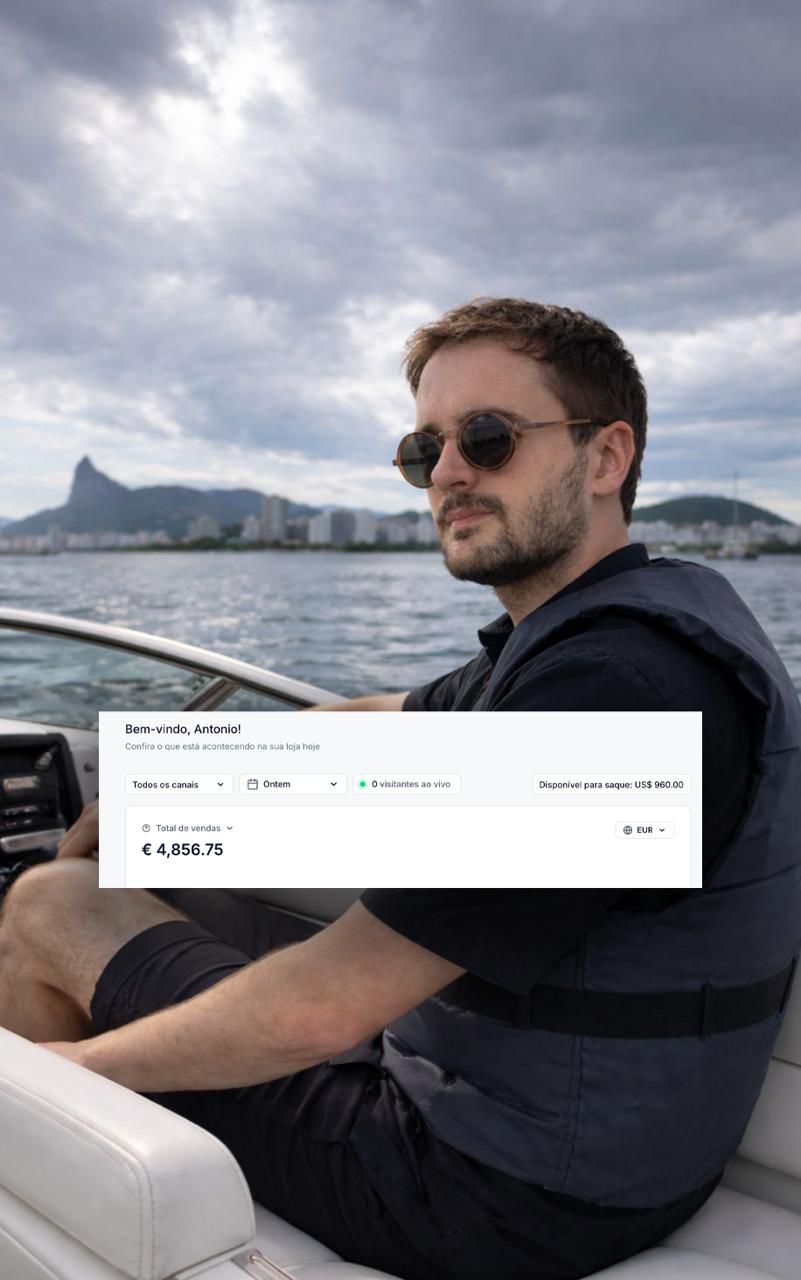 Antônio viajando - barco